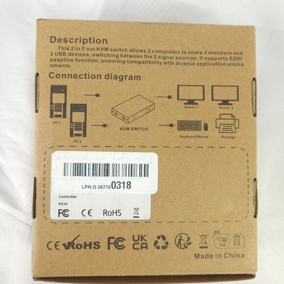 8k 60hz HDMI displayport kvm Switch 2 Monitors 2 Computers 4k 240hz USB kvm swit - Picture 2 of 4